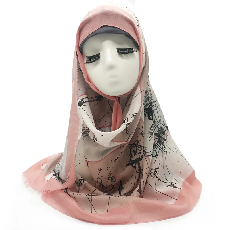 Шарф с геометрическим принтом 7 цветов шарфы шали в горошек Женский однотонный