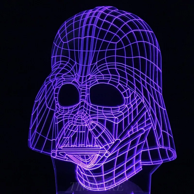 7 цветов светодиодный ночник лампада Дарт Вейдер Star Wars 3D Tocco di Luce usb света да tavolo