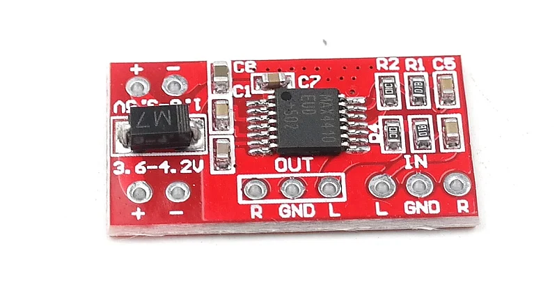 

DC 1,8 v-4,2 v 80mw * 80mw Mini MAX4410 модуль усилителя мощности 25 мм * 13,5 мм