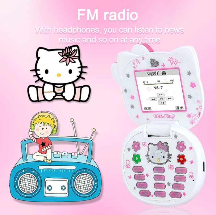 K688 Kitty Cat флип мобильный мультфильм прекрасный студенческий детский мини мобильный телефон снаружи один горячая Распродажа маленький мобильный телефон