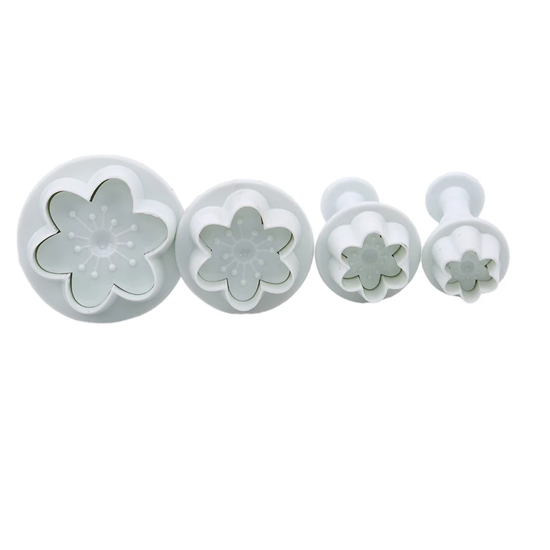 4 шт. в форме цветка пластиковые форма для выпечки кондитерских изделий Плунжер 3D