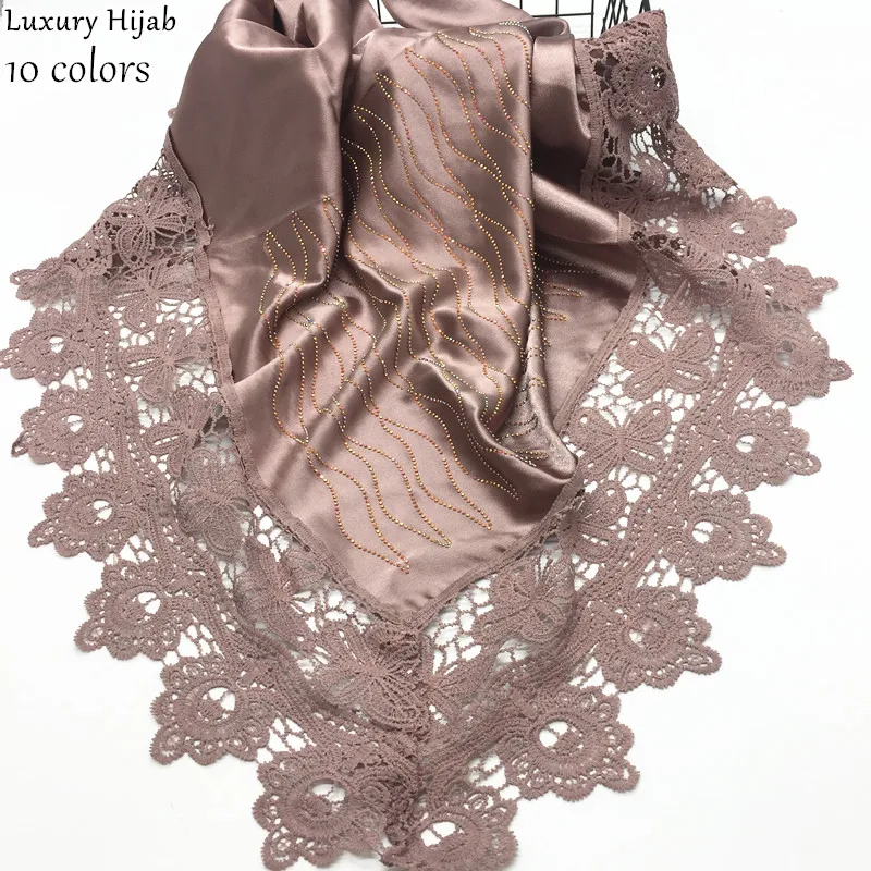 Высокое Качество Хиджаб золотые блестки шарф большой вышивка шарфы с цветочным