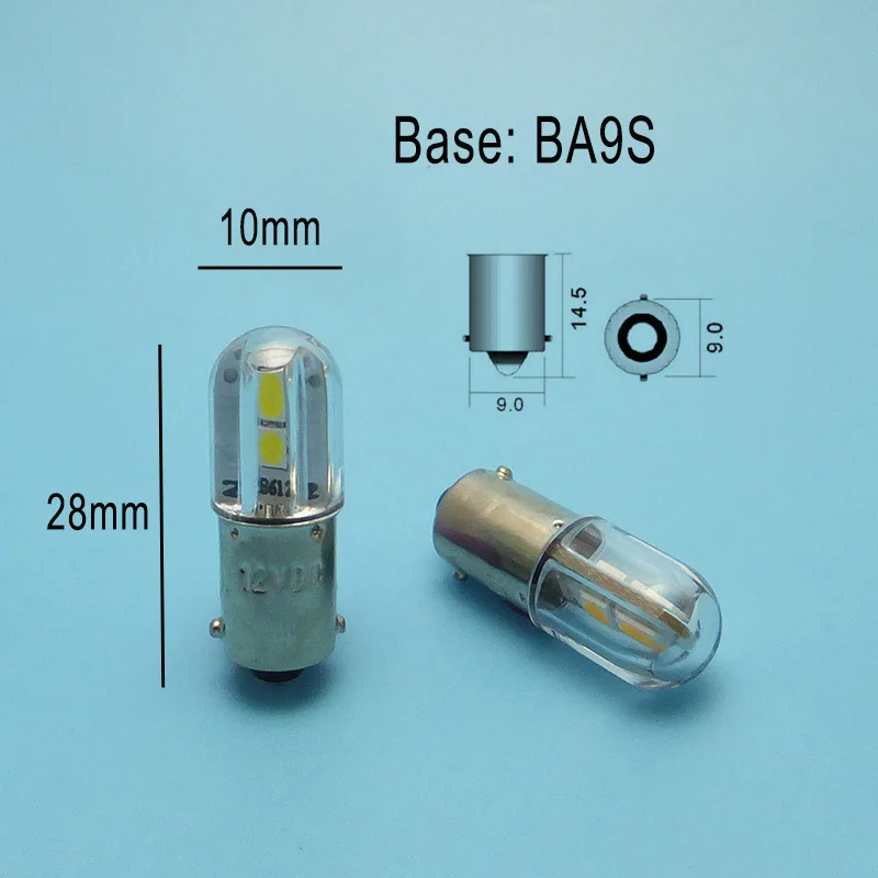 Фото MIDCARS Высокое качество 48V T4w Ba9s E10 светодиодный лампы 12v LIndicator светильник лампы для роста растений 6v SMD 3030 4 светодиодный s 24V 120V 220VAC №5