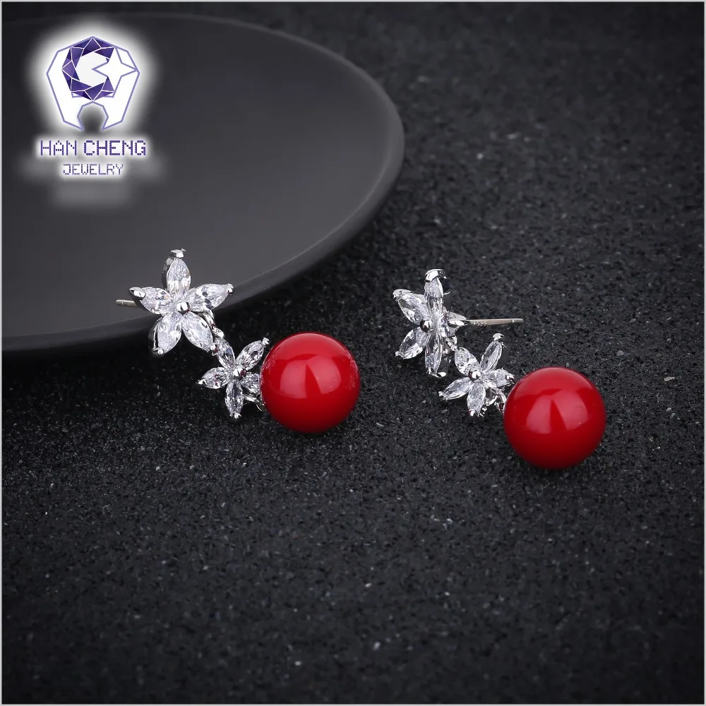 HanCheng Новая мода Роскошные звезды серебряные серьги для ногтей Висячие Длинные