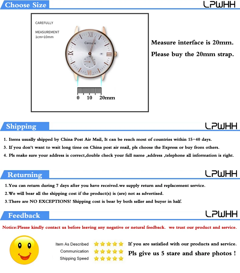 LPWHH ремешок для часов из натуральной кожи Аксессуары для часов Ремешок 14 мм 16 мм 18 мм 19 20 21 мм 22 мм 24 мм ремешок для часов кожаный ремешок