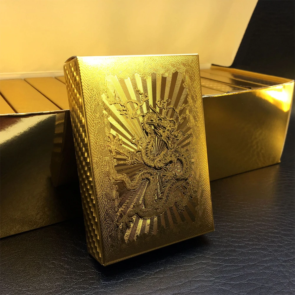 Creative Matte Waterproof Gold Plating Plastic Poker Table Game Cards PVC Dollar EURO Grid Printing | Спорт и развлечения