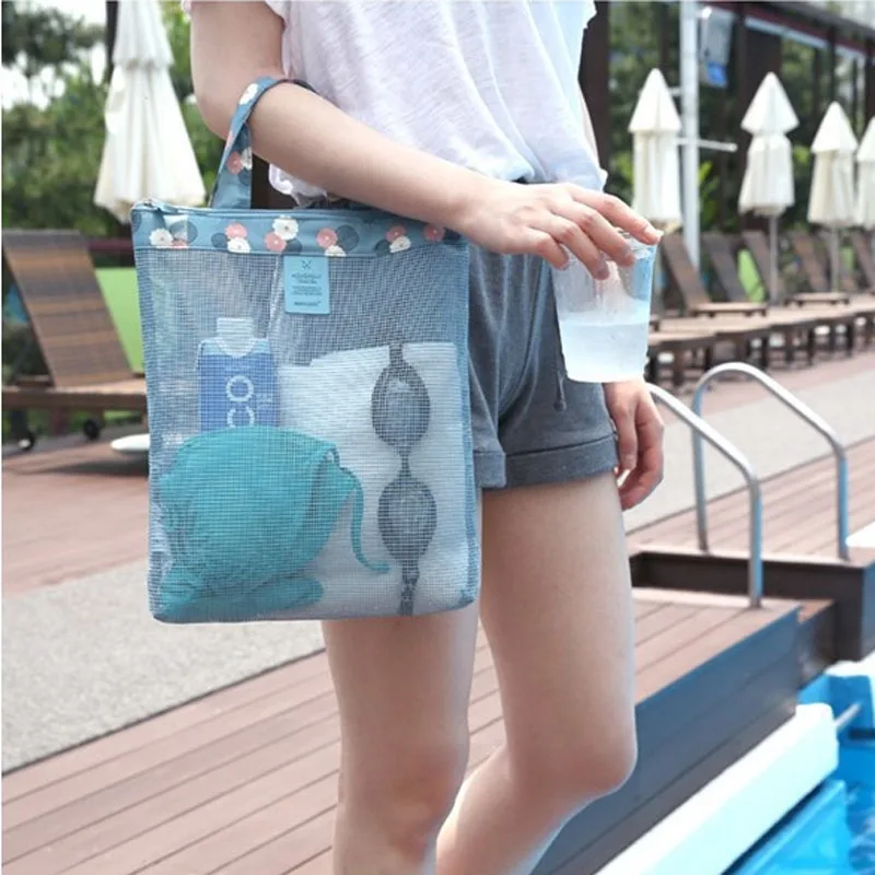 Transparent bag Summer Portable sports zip lock plastic bags swimsuit mesh storage clothes organizer | Дом и сад