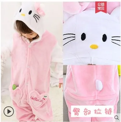 Cartoon dinosaur clothes children animal pajamas lovely coral flannel cartoon boys and girls thickened autumn and winter style i