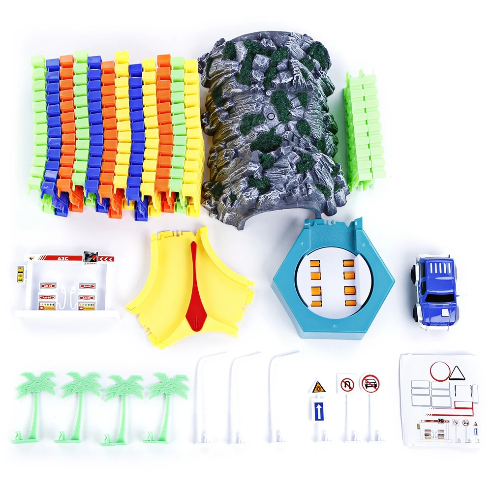 Новый гоночный трек с гоночной дорожкой гибкий электронный рельсовый автомобиль