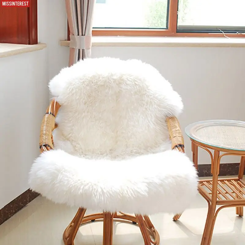 Мягкий чехол на стул из искусственной овчины Missinterest теплый пушистый коврик|carpet