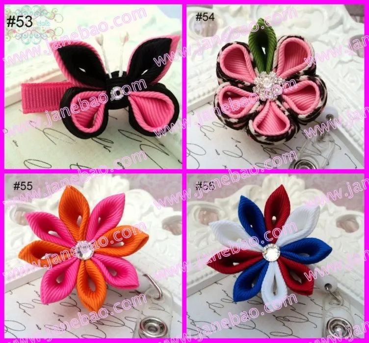 Бесплатная доставка разноцветные розовые 500 шт. заколки для волос kanzashi с цветами