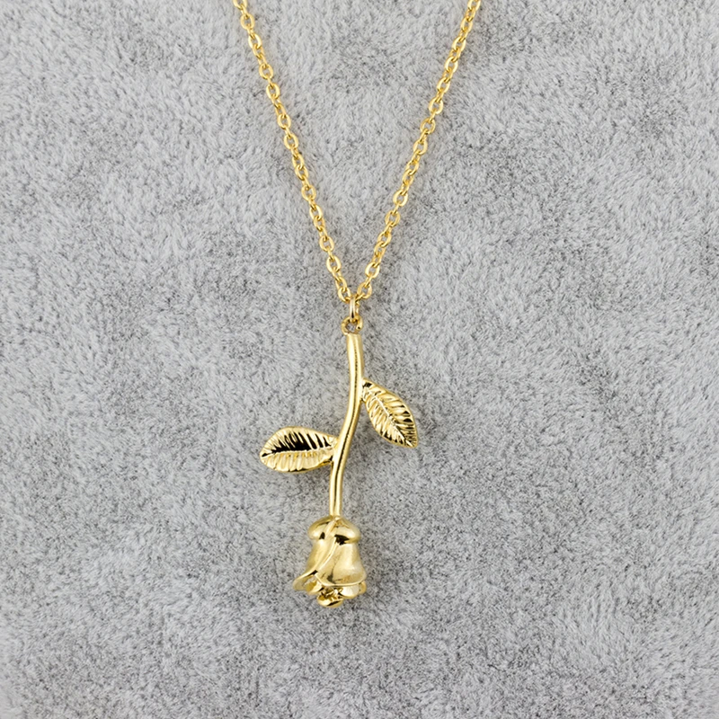 Ожерелье женское из нержавеющей стали с розовым цветком 2019 | Украшения и