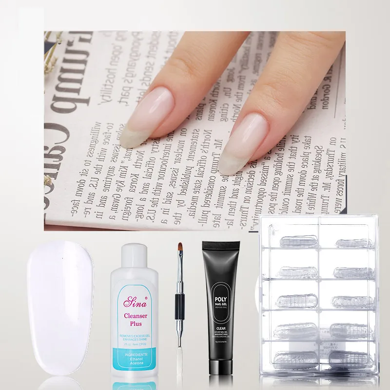 Poly Gel Kits 6 Лазурная красота Удлинительный УФ-гель Наборы быстрое строительство палец Расширение набор для маникюра гель-лаком камуфляж УФ светодиодный жесткий строитель удлинение гель - Цвет: Poly Gel Kits 6