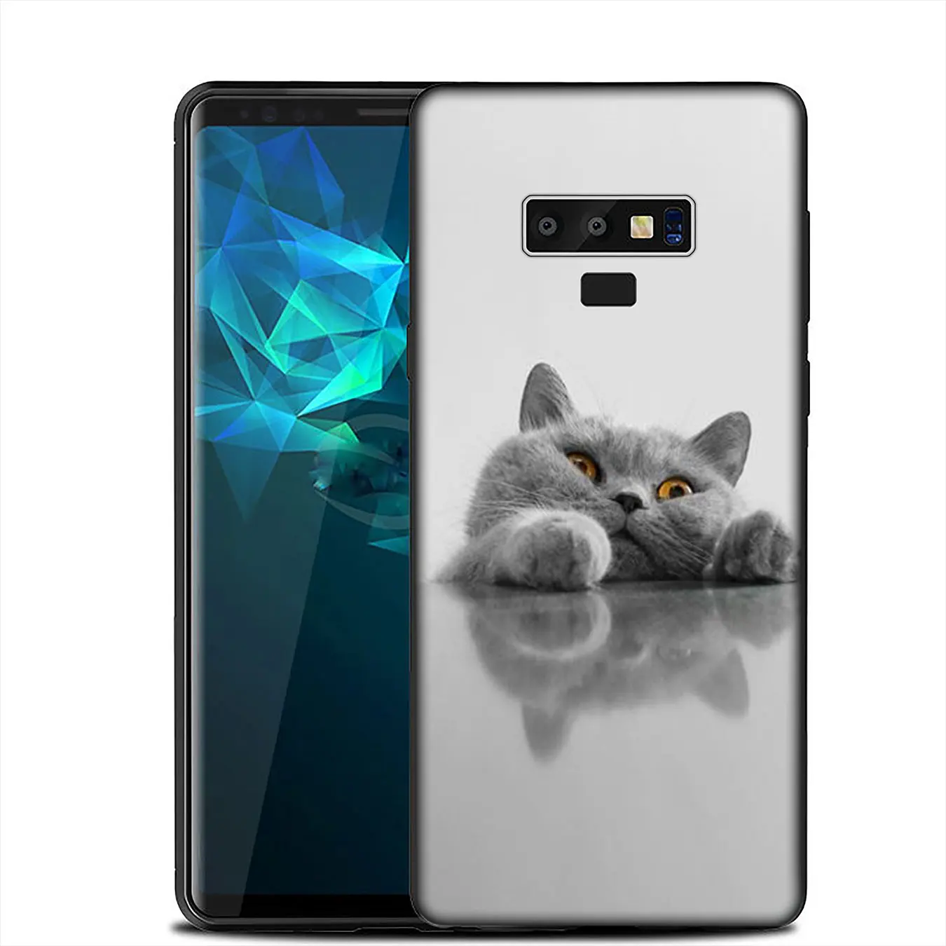IYICAO British Shorthair cat Top Design Soft Case for Samsung Galaxy A6 A9 A8 A7 2018 A3 A5 2016 2017 Note 9 8 10 Plus Lite |