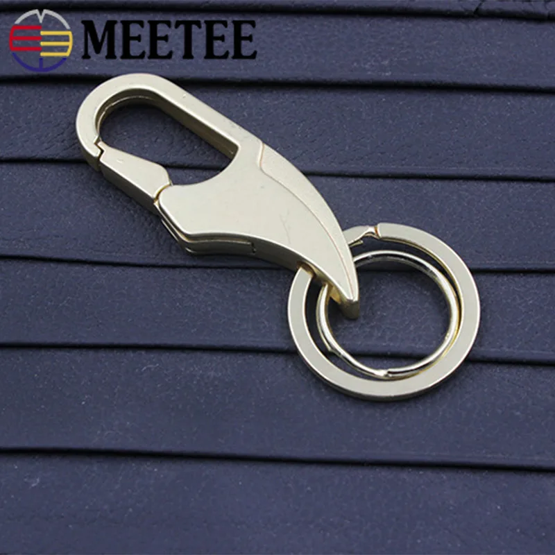 Meetee 1 шт. хорошее качество Металлические Два кольца пряжки для ключей DIY мужские