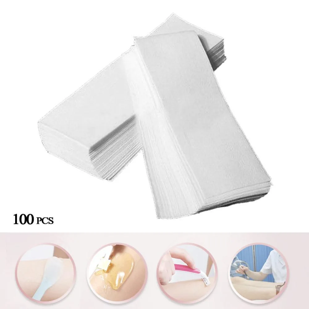 100 шт. Нетканая ткань для удаления тела коврик волос бумажные полоски воск салона