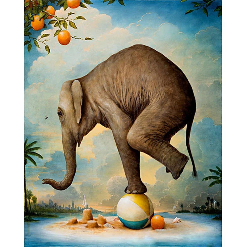 

5D Diamond Painting Elephant Full Square/Round Drill Mosaic 3D DIY Diamond Embroidery Cartoon Cross Stitch Sticker Home Decor