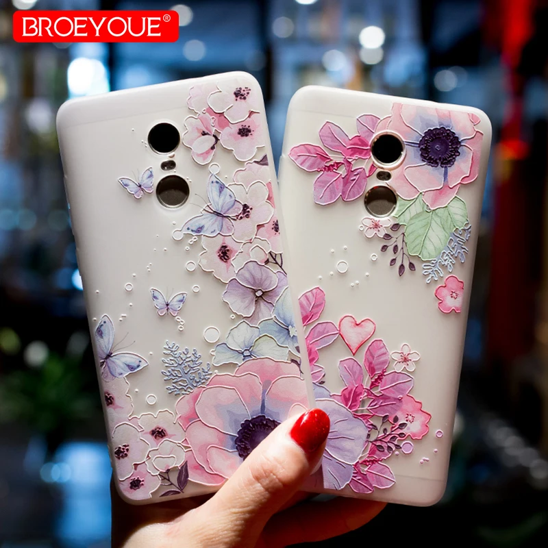 BROEYOUE чехол для Xiaomi Redmi 4X 4A 5A 5 Plus 3S 3X Note 3 4 3D рельефный Мягкий ТПУ силиконовый Mi A1 5S 5X 6