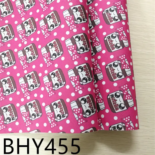 BHY455 7,6*12 дюймов мультфильм печати искусственная кожа для DIY аксессуары BHY455 - Цвет: BHY455