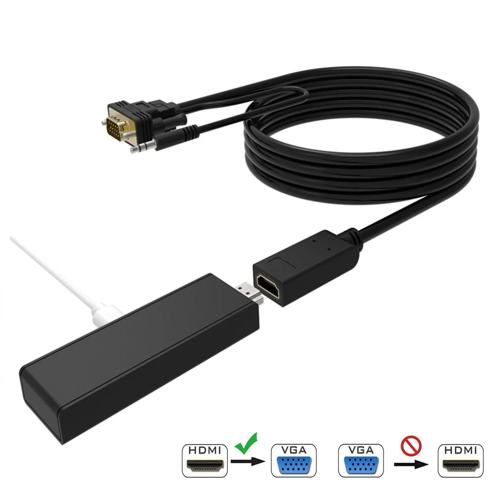 Переходник HDMI мама 1080p к 15 pin папа VGA Видео Аудио преобразователь кабель адаптер