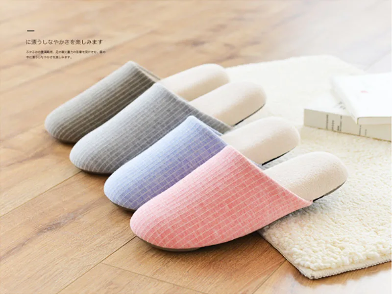 Jron 2017 новые зимние мужские тапочки домашние хлопковые белые полосатые мягкие