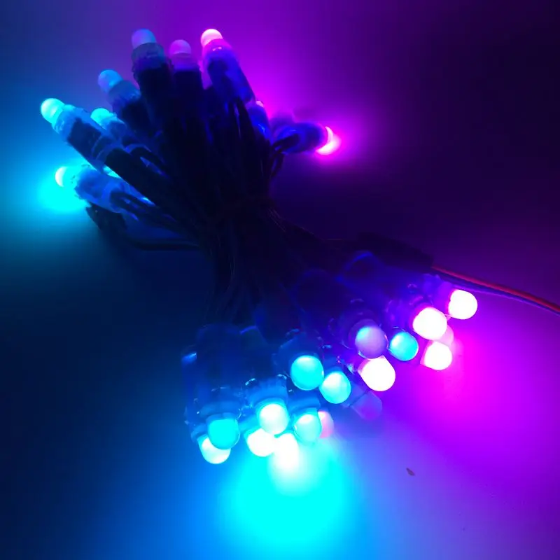 1000 шт. DC 5 В WS2811 Светодиодные пиксельные модули 12 мм IP68 RGB рассеянный адресуемый+ T1000S контроллер+ 5В 60A адаптер питания