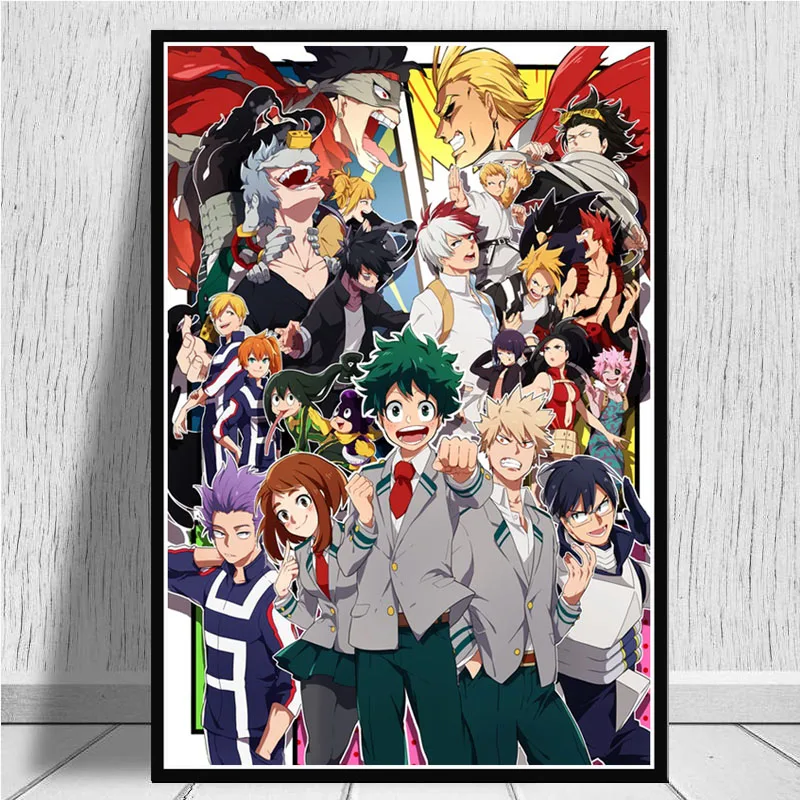 Плакатный принт Boku No Hero Academy Japan аниме, комикс фильм картина маслом картинка на холсте на стену картинки для гостиной домашний декор