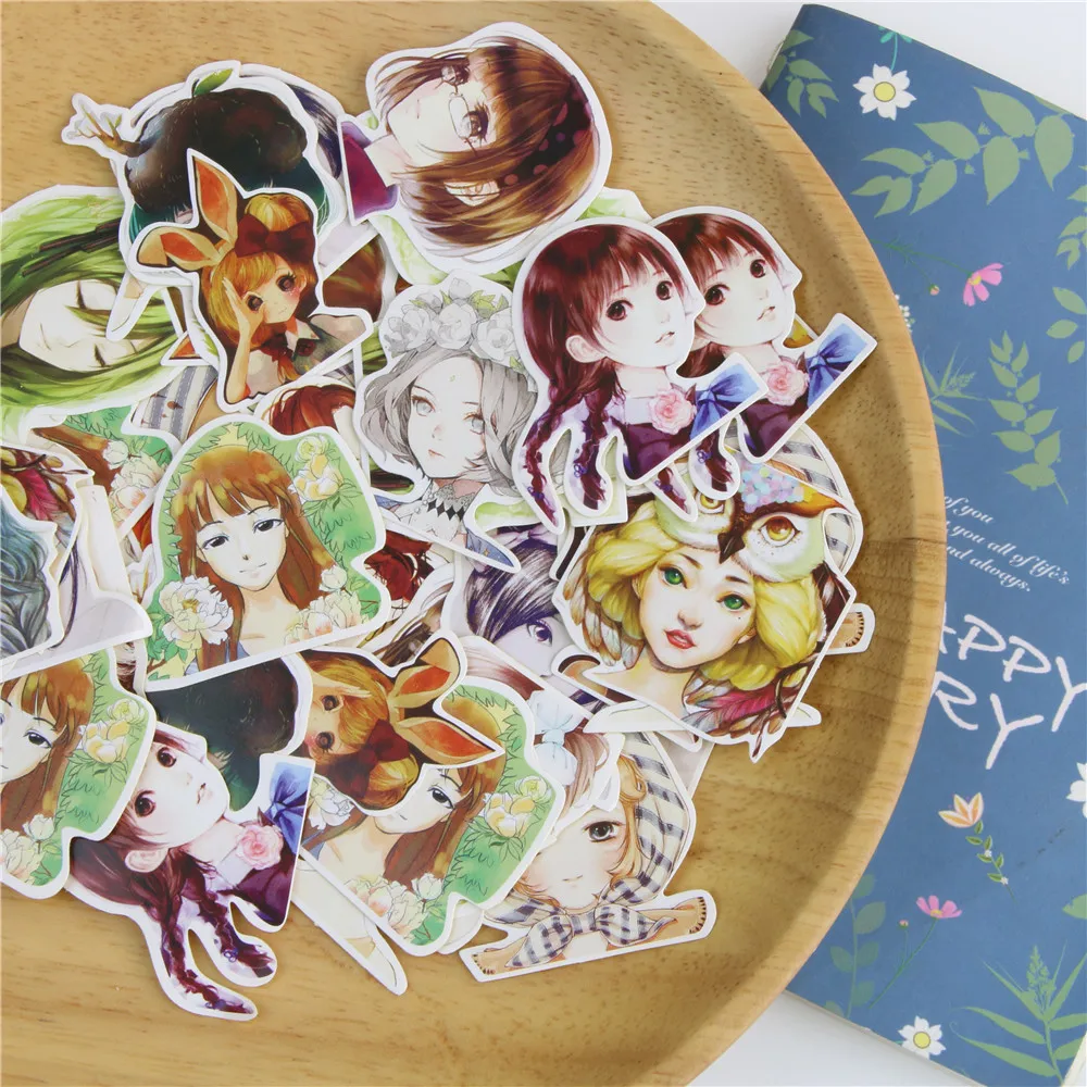 45 шт./кор. милые наклейки для девочек Kawaii стружка романтическая любовь украшения