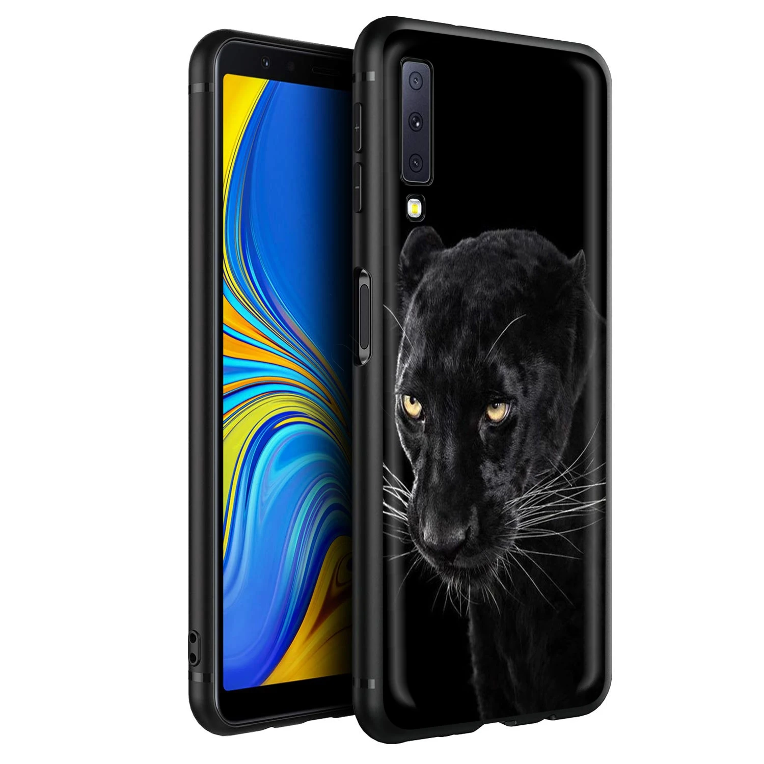 Черный чехол с кошачьими зелеными глазами для Samsung Galaxy J6 A9 A8 A7 A70 A6 A5 A50 A40 A30 A3 A10 A51 A71