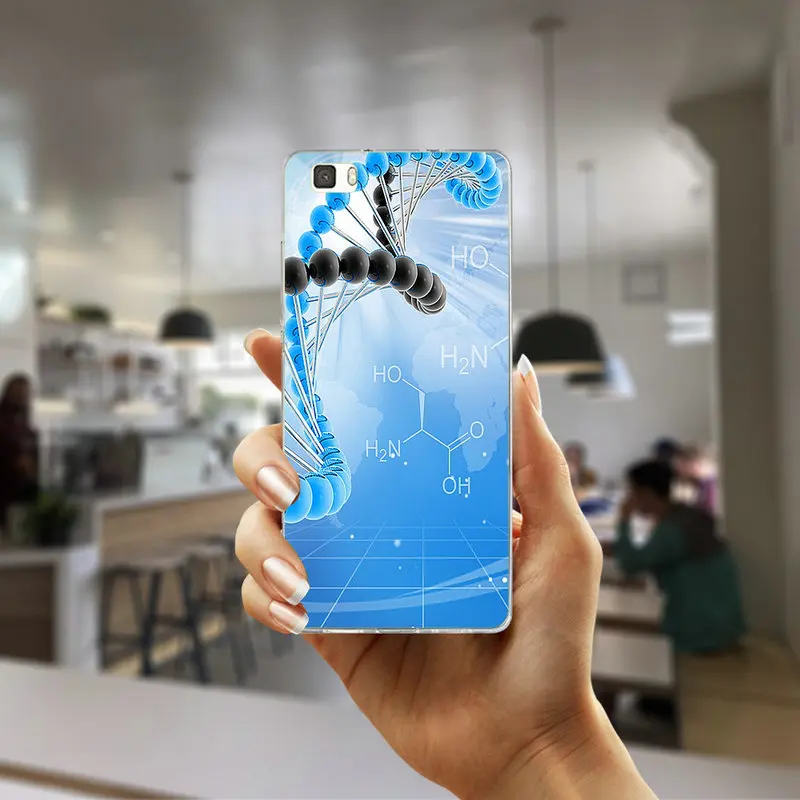 Научная химия Дизайн Мягкие силиконовые чехлы из ТПУ для телефонов huawei P8 P9 P10