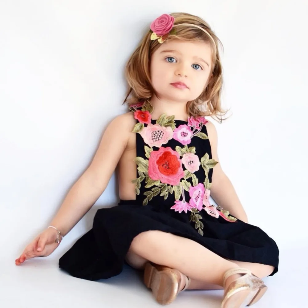 Лидер продаж летние милые платья принцессы для девочек без рукавов с круглым