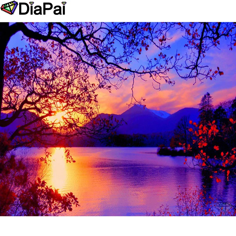 

DIAPAI 100% Full Square/Round Drill 5D DIY Diamond Painting "Sunset scenery" Diamond Embroidery Cross Stitch 3D Decor A21012