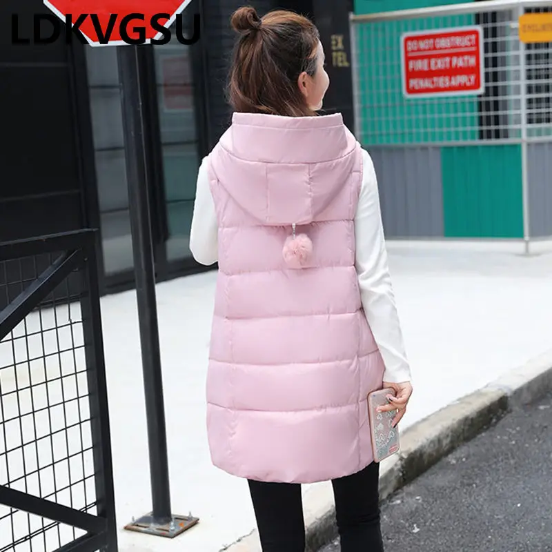 Женский пуховик без рукавов свободная утепленная куртка большого размера с