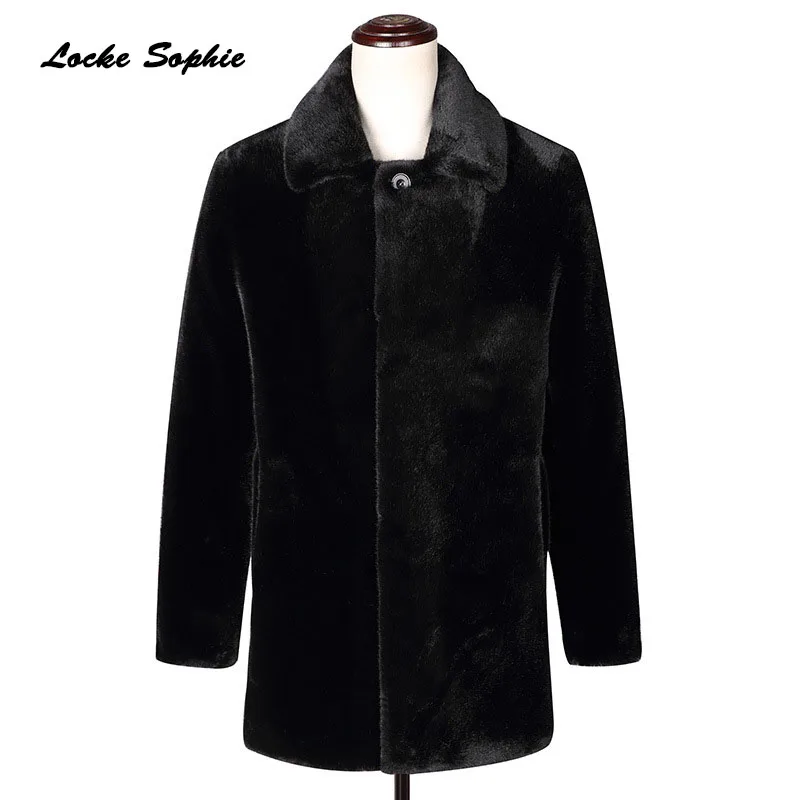 1pcs Men's plus size jacket coats 2018 Winter Sheep's cashmere single-breasted jackets men Skinny Keep warm wool | Мужская