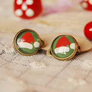 Рождественские серьги-клипсы без пирсинга 6 пар/лот смешанные снежинки снеговик