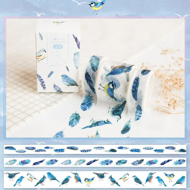 Coloffice 3 шт./компл. Sky Blue Series лента Washi свитер-гольф в Корейском стиле свежий Однотонная одежда с милым рисунком клейкая лента для stationeryl расходные материалы