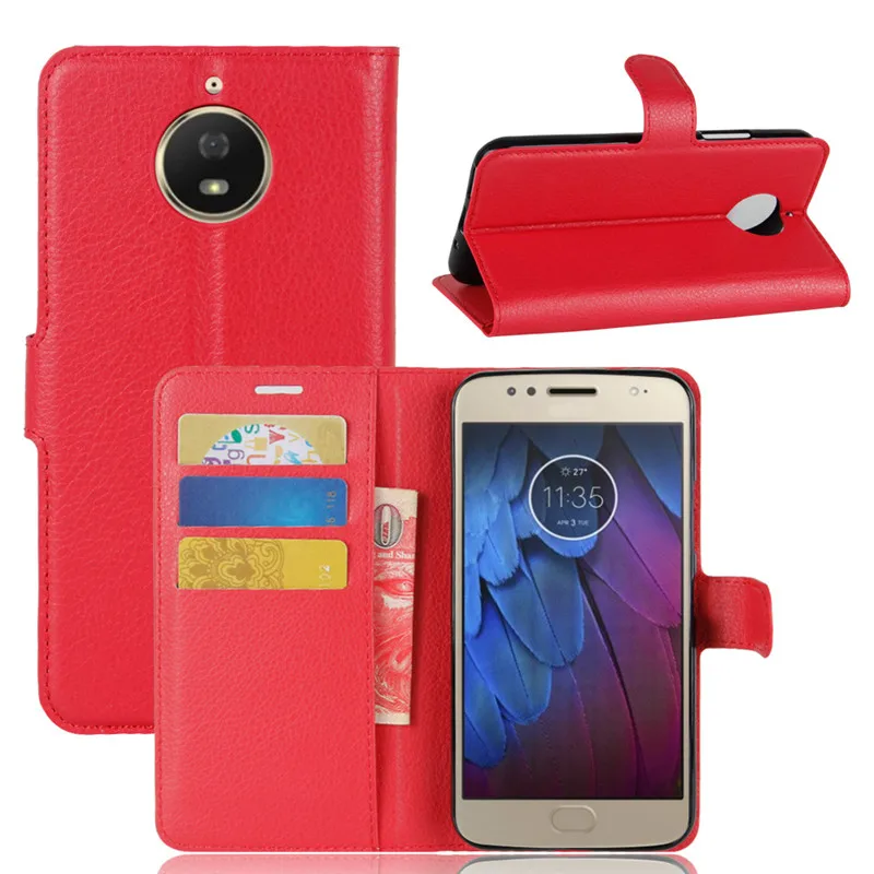Чехол-книжка для Motorola Moto G5S кожаный с отделением карт | Мобильные телефоны и