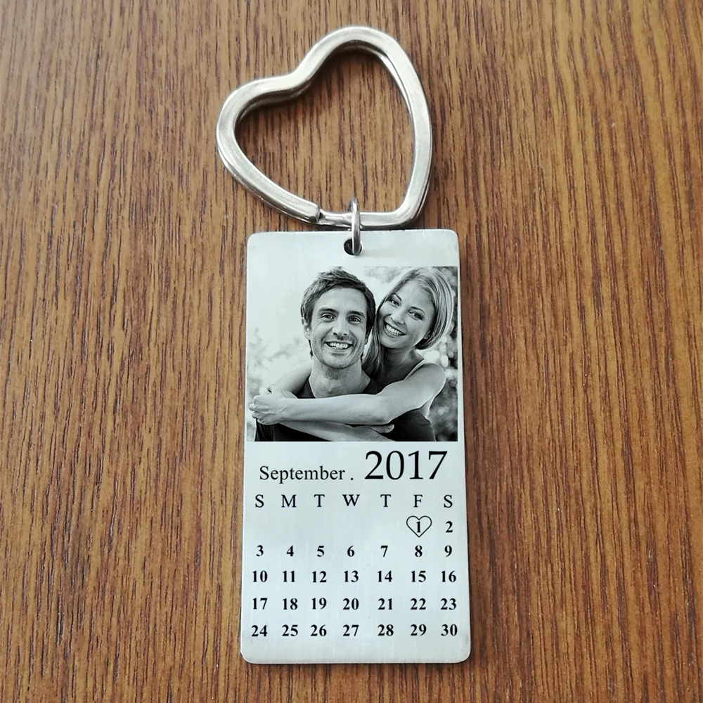 Фотография на заказ из нержавеющей стали|calendar keychain|keychain engravedkey chain |