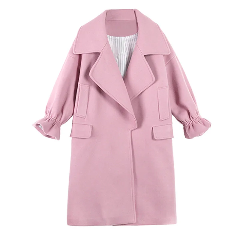 2016 Зимние Пальто Женщина Мода Повседневная Розовый Шерстяные Особенно Женщин
