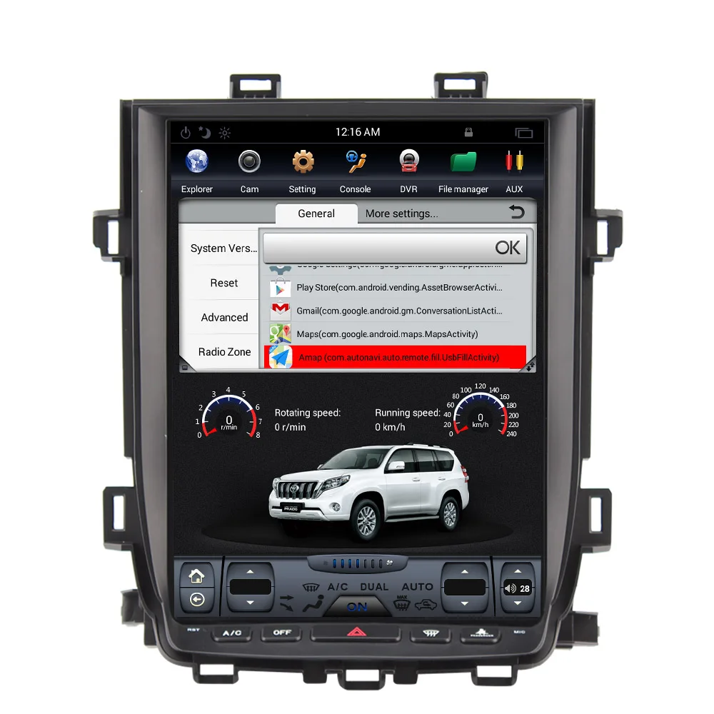 Автомобильный мультимедийный плеер Tesla Style 12 дюймов Android 7 1 для Toyota Alphard 2007