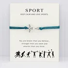 Браслеты с подвесками для хоккея, волейбола, бейсбола, софтбола, баскетбола, футбола, тенниса, Спортивная бижутерия, подарок для мужчин и женщин