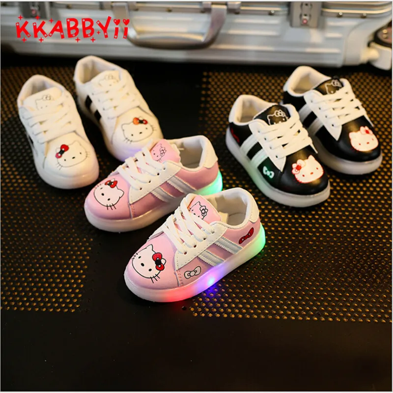 KKABBYII Children Shoes With Light LED Girls Kids Soft For Boys Sneakers Chaussure Led Enfant Glowing | Детская одежда и обувь