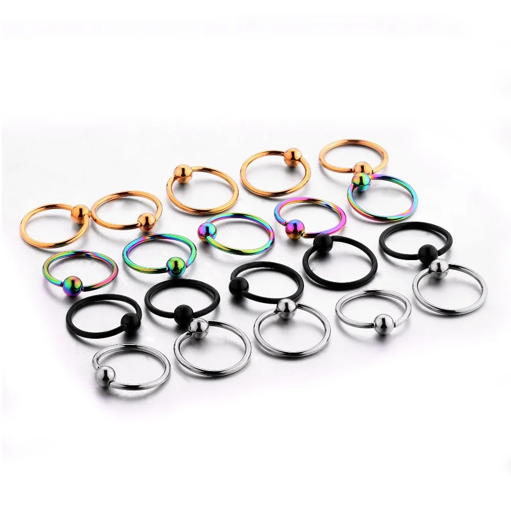 

20 PCS/Pack Captive Bead Ring BCR Lip Nose Nipple Body CBR Cartilage Bead Captive Piercing in Fashion Jewelry