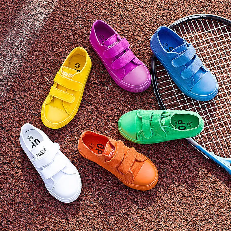 2017 Autumn Candy Color Canvas School Boys Girls Sports Shoes Causal Sneakers Kids Dance Children's Small White | Детская одежда и