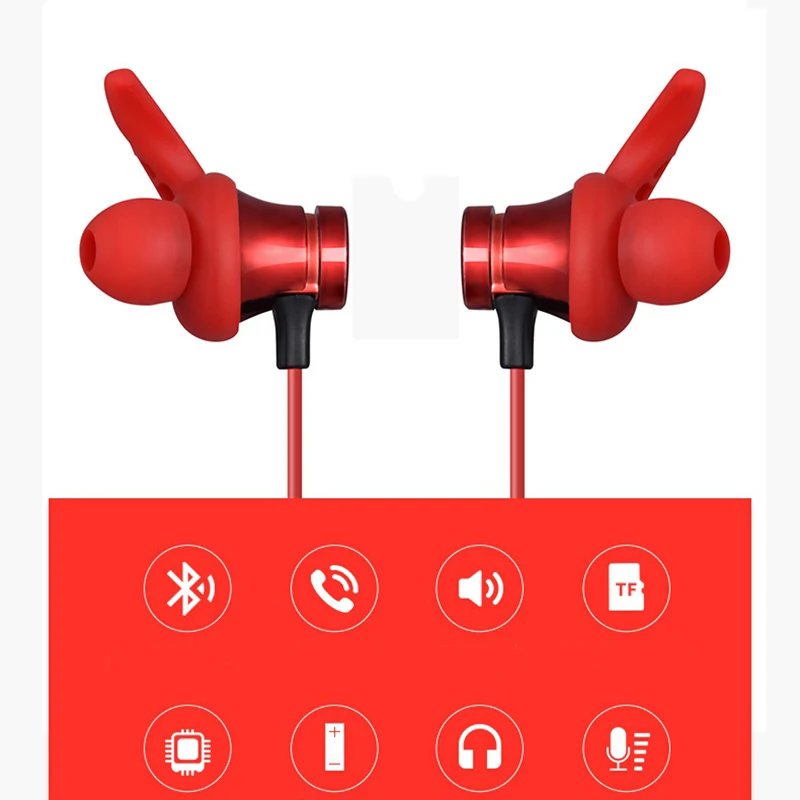 Беспроводные Bluetooth спортивные наушники с шейным браслетом гарнитура 4 1 версия