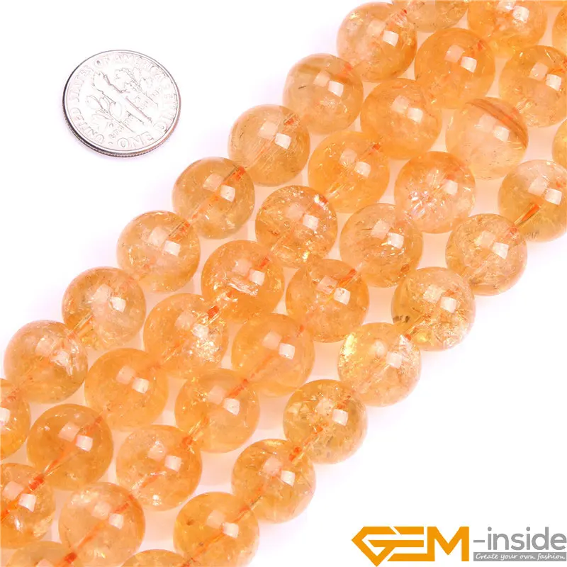 Натуральные драгоценные камни желтые цитрины круглые свободные разделительные