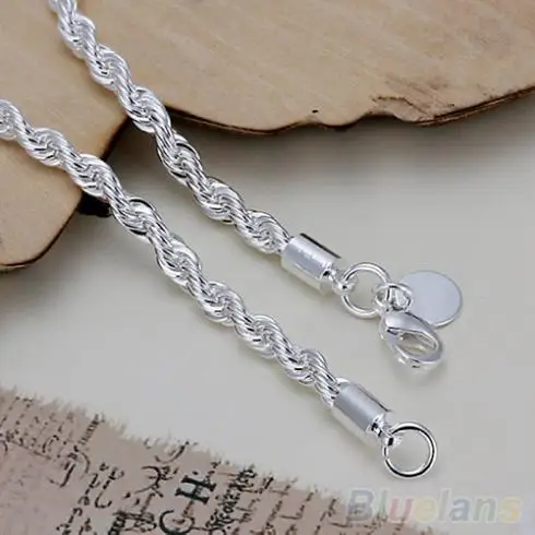 Элегантный посеребренный браслет с витой веревкой 1T2M|bracelet designer|designer braceletbracelet chain