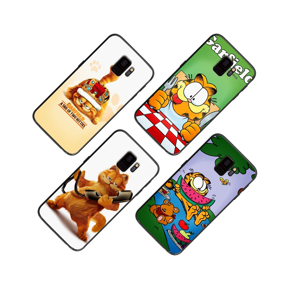 Garfield Настольный мягкий чехол для телефона Samsung Galaxy S6 S7 S8 S9 S10e Plus Note 8 9