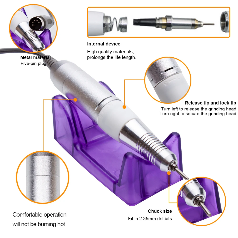 Ladymisty 30000RPM Electric Nail Drill Machine Art Equipment Manicure Kit File Bit Sanding Bands Accessory Tools | Красота и здоровье
