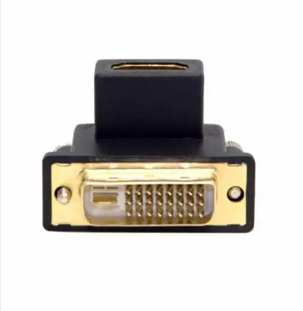 90 градусный вверх угловой адаптер DVI папа HDMI мама для компьютера HDTV и